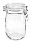 Słoik szklany COMFORT 1000ml z zamknięciem klamerkowym i szklaną pokrywką