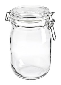 Słoik szklany COMFORT 1000ml z zamknięciem klamerkowym i szklaną pokrywką