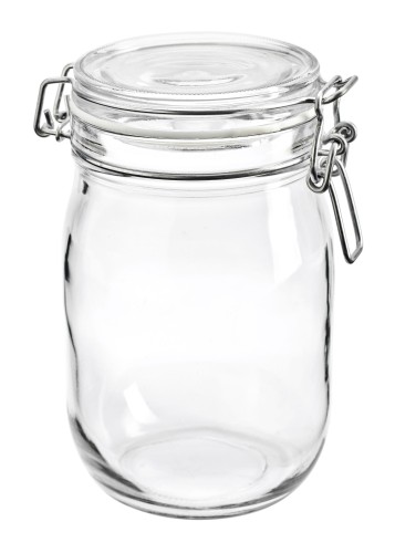 Słoik szklany COMFORT 1000ml z zamknięciem klamerkowym i szklaną pokrywką