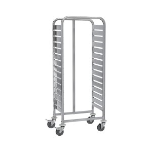 Wózek transportowy ze stali nierdzewnej, 585x370x1700 mm, Gredil, 15x GN 1/1