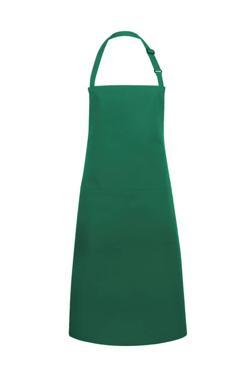 Fartuch na szelkach Basic 100x100cm XXL, kolor zielony leśny/butelkowa zieleń.