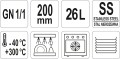 Pojemnik gastronomiczny ze stali nierdzewnej gn 1/1 200mm 26l