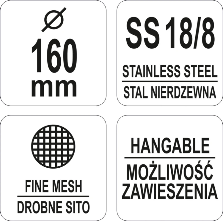 Sito chińskie siatkowe gęste stożkowe 160mm