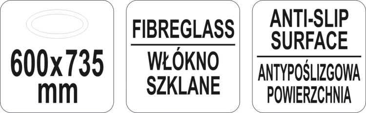 Taca kelnerska antypoślizgowa owalna 600x735mm