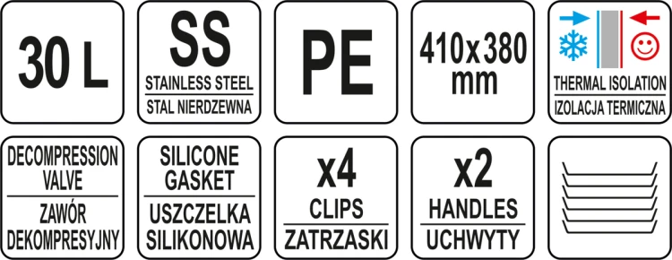 Plastikowy termos transportowy 30l