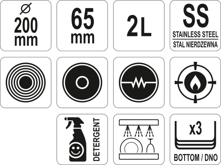 Rondel do sosów ze stali nierdzewnej 20cm 2l