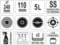 Rondel z pokrywką ze stali nierdzewnej 24x11cm 5l