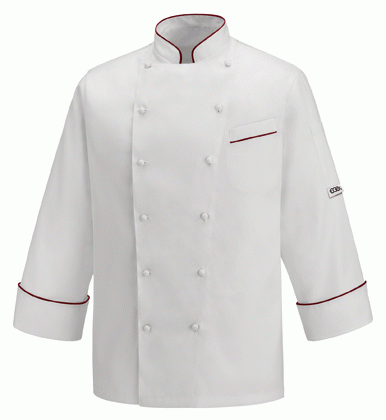 Bluza kucharska ANDREA PIPING BORDEAUX