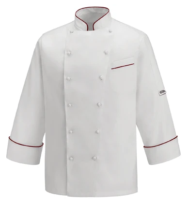 Bluza kucharska ANDREA PIPING BORDEAUX
