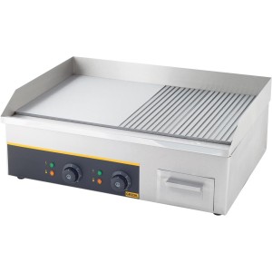 Płyta grillowa 1/2 gładka, 1/2 ryflowana, Gredil,  P 3.5 kW, U 230 V