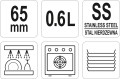 Pojemnik gastronomiczny ze stali nierdzewnej gn 1/9 65mm 0,6l