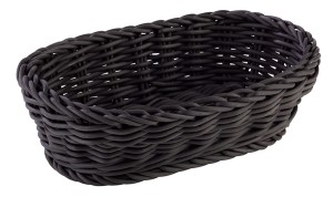 Koszyk PROFI LINE owalny, czarny 19x12 cm