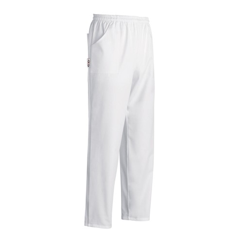Spodnie kucharskie COULISSE POCKET WHITE MIKROFIBRA