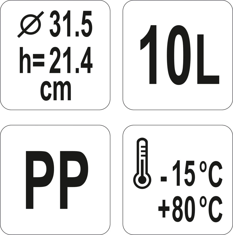 Pojemnik do żywności okrągły pp 10l