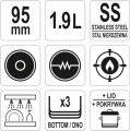 Garnek średni z pokrywką ze stali nierdzewnej 16x9,5cm 1,9l