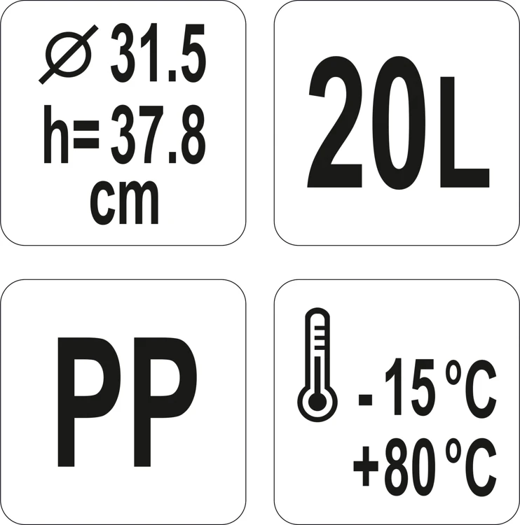 Pojemnik do żywności okrągły pp 20l