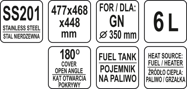 Podgrzewacz roll top okrągły 35cm 6l