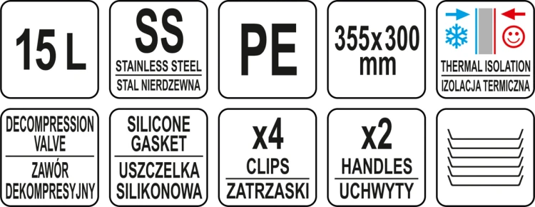 Plastikowy termos transportowy 15l