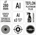 Aluminiowa patelnia z powłoką teflon platinum plus na indukcję 280mm