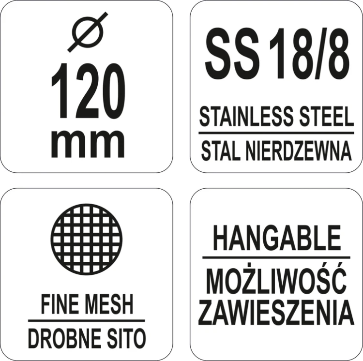 Sito chińskie stożkowe siatkowe gęste 120mm